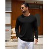 COOFANDY Mens Long Sleeve Tee Shirts Crew Neck Cotton T-Shirt Casual Shirts(Black)