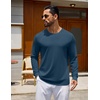 COOFANDY Mens Long Sleeve Tee Shirts Crew Neck Cotton T-Shirt Casual Shirts(Blue)