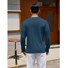 COOFANDY Mens Long Sleeve Tee Shirts Crew Neck Cotton T-Shirt Casual Shirts(Blue)