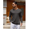 COOFANDY Mens Long Sleeve Tee Shirts Crew Neck Cotton T-Shirt Casual Shirts(Dark Grey)