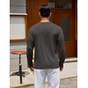 COOFANDY Mens Long Sleeve Tee Shirts Crew Neck Cotton T-Shirt Casual Shirts(Dark Grey)