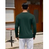 COOFANDY Mens Long Sleeve Tee Shirts Crew Neck Cotton T-Shirt Casual Shirts(Green)