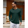 COOFANDY Mens Long Sleeve Tee Shirts Crew Neck Cotton T-Shirt Casual Shirts(Green)