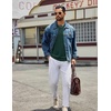 COOFANDY Mens Long Sleeve Tee Shirts Crew Neck Cotton T-Shirt Casual Shirts(Green)
