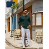 COOFANDY Mens Long Sleeve Tee Shirts Crew Neck Cotton T-Shirt Casual Shirts(Green)
