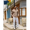 COOFANDY Mens Long Sleeve Tee Shirts Crew Neck Cotton T-Shirt Casual Shirts(Khaki)
