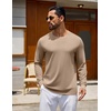 COOFANDY Mens Long Sleeve Tee Shirts Crew Neck Cotton T-Shirt Casual Shirts(Khaki)