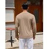 COOFANDY Mens Long Sleeve Tee Shirts Crew Neck Cotton T-Shirt Casual Shirts(Khaki)
