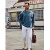 COOFANDY Mens Long Sleeve Tee Shirts Crew Neck Cotton T-Shirt Casual Shirts(Midnight Blue)