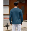 COOFANDY Mens Long Sleeve Tee Shirts Crew Neck Cotton T-Shirt Casual Shirts(Midnight Blue)