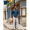 COOFANDY Mens Long Sleeve Tee Shirts Crew Neck Cotton T-Shirt Casual Shirts(Midnight Blue)