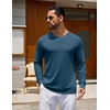 COOFANDY Mens Long Sleeve Tee Shirts Crew Neck Cotton T-Shirt Casual Shirts(Midnight Blue)