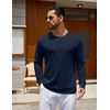 COOFANDY Mens Long Sleeve Tee Shirts Crew Neck Cotton T-Shirt Casual Shirts(Navy Blue)