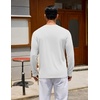 COOFANDY Mens Long Sleeve Tee Shirts Crew Neck Cotton T-Shirt Casual Shirts(White)