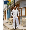 COOFANDY Mens Long Sleeve Tee Shirts Crew Neck Cotton T-Shirt Casual Shirts(White)