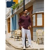 COOFANDY Mens Long Sleeve Tee Shirts Crew Neck Cotton T-Shirt Casual Shirts(Wine Red)