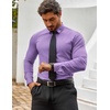 COOFANDY Men’s Muscle Fit Dress Shirts Wrinkle-Free Long Sleeve Casual Button Down Shirts(Lavender Purple)