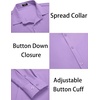COOFANDY Men’s Muscle Fit Dress Shirts Wrinkle-Free Long Sleeve Casual Button Down Shirts(Lavender Purple)