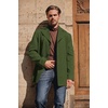 COOFANDY Mens Pea Coat Single Breasted Peacoat Winter Short Trench Coat(Army Green)