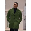 COOFANDY Mens Pea Coat Single Breasted Peacoat Winter Short Trench Coat(Army Green)