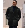 COOFANDY Mens Pea Coat Single Breasted Peacoat Winter Short Trench Coat(Black2)