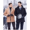 COOFANDY Mens Pea Coat Single Breasted Peacoat Winter Short Trench Coat(Black2)