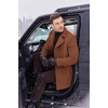 COOFANDY Mens Pea Coat Single Breasted Peacoat Winter Short Trench Coat(Brown)