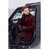 COOFANDY Mens Pea Coat Single Breasted Peacoat Winter Short Trench Coat(Burgundy Red)