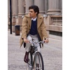 COOFANDY Mens Pea Coat Single Breasted Peacoat Winter Short Trench Coat(Camel)