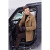 COOFANDY Mens Pea Coat Single Breasted Peacoat Winter Short Trench Coat(Camel)