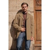 COOFANDY Mens Pea Coat Single Breasted Peacoat Winter Short Trench Coat(Camel)