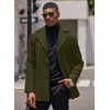 COOFANDY Mens Pea Coat Single Breasted Peacoat Winter Short Trench Coat(Olive Green)