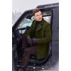 COOFANDY Mens Pea Coat Single Breasted Peacoat Winter Short Trench Coat(Olive Green)