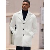 COOFANDY Mens Pea Coat Single Breasted Peacoat Winter Short Trench Coat(White)