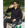 COOFANDY Mens Quarter Zip Pullover Long Sleeve Golf Shirt Fleece Sweatshirt(01-black)