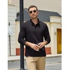 COOFANDY Mens Quarter Zip Pullover Long Sleeve Golf Shirt Fleece Sweatshirt(01-black)