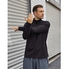 COOFANDY Mens Quarter Zip Pullover Long Sleeve Golf Shirt Fleece Sweatshirt(01-black)