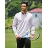 COOFANDY Mens Quarter Zip Pullover Long Sleeve Golf Shirt Fleece Sweatshirt(01-white)