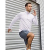 COOFANDY Mens Quarter Zip Pullover Long Sleeve Golf Shirt Fleece Sweatshirt(01-white)