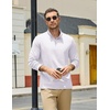 COOFANDY Mens Quarter Zip Pullover Long Sleeve Golf Shirt Fleece Sweatshirt(01-white)