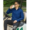COOFANDY Mens Quarter Zip Pullover Long Sleeve Golf Shirt Fleece Sweatshirt(Dark Blue)