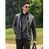 COOFANDY Mens Quarter Zip Pullover Long Sleeve Golf Shirt Fleece Sweatshirt(Dark Gray)