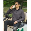 COOFANDY Mens Quarter Zip Pullover Long Sleeve Golf Shirt Fleece Sweatshirt(Dark Gray)