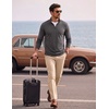 COOFANDY Mens Quarter Zip Pullover Long Sleeve Golf Shirt Fleece Sweatshirt(Dark Gray)