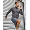 COOFANDY Mens Quarter Zip Pullover Long Sleeve Golf Shirt Fleece Sweatshirt(Dark Gray)