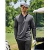 COOFANDY Mens Quarter Zip Pullover Long Sleeve Golf Shirt Fleece Sweatshirt(Deep Gray)