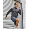 COOFANDY Mens Quarter Zip Pullover Long Sleeve Golf Shirt Fleece Sweatshirt(Deep Gray)