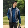 COOFANDY Mens Quarter Zip Pullover Long Sleeve Golf Shirt Fleece Sweatshirt(Denim Blue)