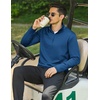 COOFANDY Mens Quarter Zip Pullover Long Sleeve Golf Shirt Fleece Sweatshirt(Denim Blue)