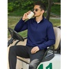 COOFANDY Mens Quarter Zip Pullover Long Sleeve Golf Shirt Fleece Sweatshirt(Navy Blue)